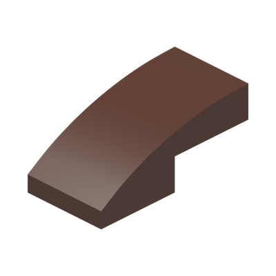 PLATE W. BOW 1X2X2/3 · Reddish Brown (réf. BrickLink Reddish Brown)