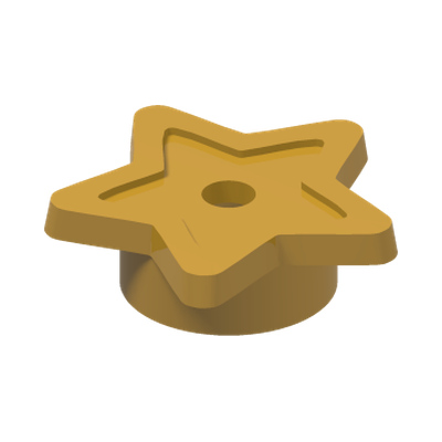 STAR SYMBOL STAR W/TUBE AND HOLE ø1.5 · Warm Gold (réf. BrickLink Pearl Gold)