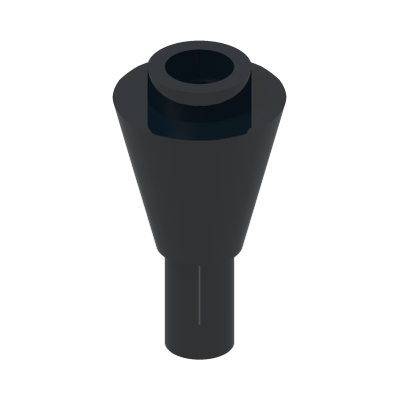 CONE 1X1 INVERTEDE W. SHAFT · Black (réf. BrickLink Black)
