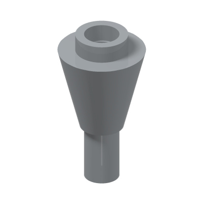 CONE 1X1 INVERTEDE W. SHAFT · Medium Stone Grey (réf. BrickLink Light Bluish Gray)