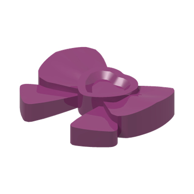 Friends Accessories Hair Decoration, Bow with Heart, Long Ribbon, and Small Pin · LEGO 6023827 (réf. BrickLink 11618) · Couleur BrickLink : Magenta