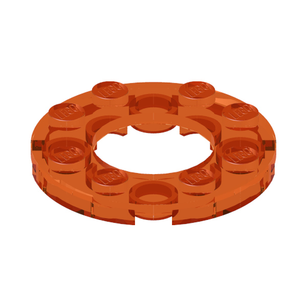 Plate, Round 4 x 4 with 2 x 2 Round Open Center · Couleur BrickLink : Trans-Orange