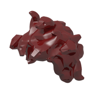 Minifigure, Hair Entwined Snakes Short · Réf. BrickLink 12889 · Couleur BrickLink : Dark Red