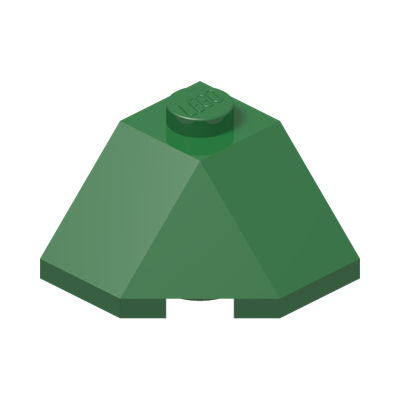 ROOF TILE 2X2X1 45 DEGR. - BOT. 45 DEGR. · Dark Green (réf. BrickLink Green)