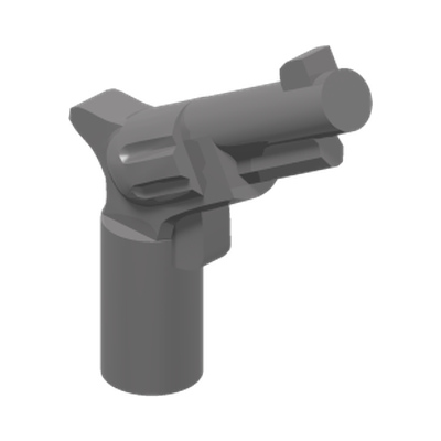 Minifigure, Weapon Gun, Pistol Revolver - Small Barrel · LEGO 6034689 (réf. BrickLink 13562) · Couleur BrickLink : Flat Silver