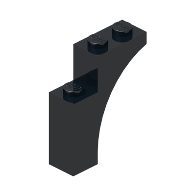 BRICK WITH BOW 1X3X3 · Black (réf. BrickLink Black)