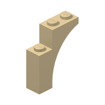 BRICK WITH BOW 1X3X3 · Brick Yellow (réf. BrickLink Tan)