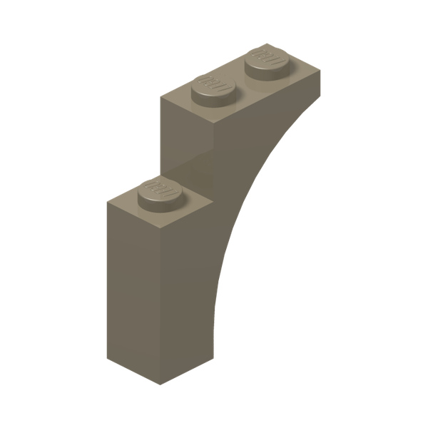 BRICK WITH BOW 1X3X3 · Sand Yellow (réf. BrickLink Dark Tan)
