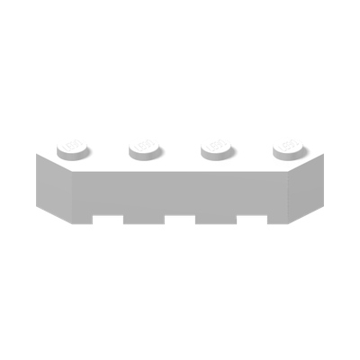 FACET BRICK 4X4X1 · LEGO 6173055 (réf. BrickLink 14413) · White (réf. BrickLink White)