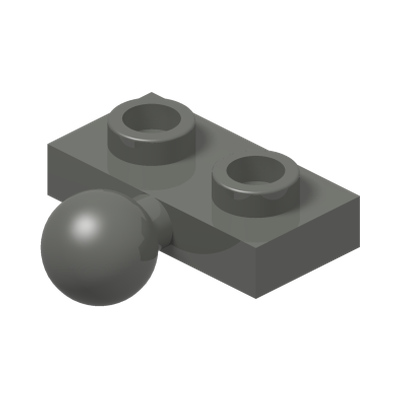 Plate, Modified 1 x 2 with Tow Ball on Side · LEGO 6338160 (réf. BrickLink 14417) · Couleur BrickLink : Dark Bluish Gray