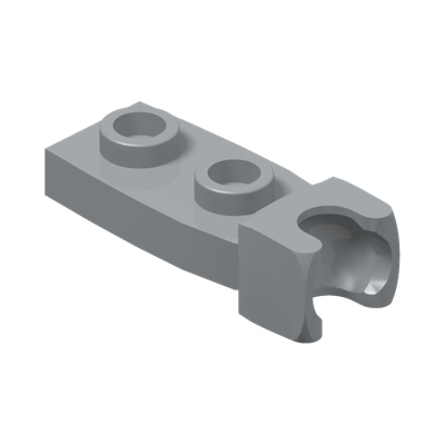 PLATE 1X2 BALL CUP / FRICTION END · LEGO 6043639 (réf. BrickLink 14418) · Medium Stone Grey (réf. BrickLink Light Bluish Gray)