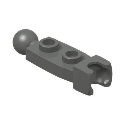 PLATE 1X2 BALL Ø5.9/CUP/FRICTION · LEGO 6039482 (réf. BrickLink 14419) · Dark Stone Grey (réf. BrickLink Dark Bluish Gray)