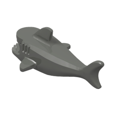 SHARK BODY 6X9 · LEGO 6044722 (réf. BrickLink 14518) · Dark Stone Grey (réf. BrickLink Dark Bluish Gray)