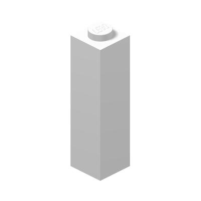 BRICK 1X1X3 · LEGO 6055541 (réf. BrickLink 14716) · White (réf. BrickLink White)