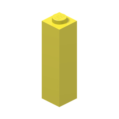 BRICK 1X1X3 · Cool Yellow (réf. BrickLink Bright Light Yellow)