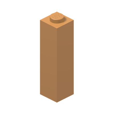 BRICK 1X1X3 · Medium Nougat (réf. BrickLink Medium Nougat)