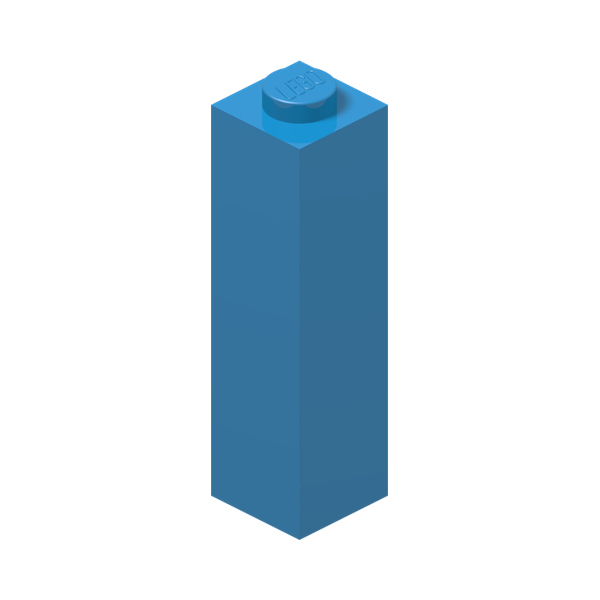 BRICK 1X1X3 · Dark Azur (réf. BrickLink Dark Azure)