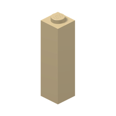 BRICK 1X1X3 · Brick Yellow (réf. BrickLink Tan)