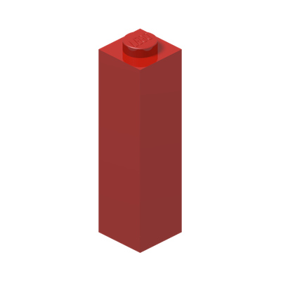 BRICK 1X1X3 · Bright Red (réf. BrickLink Red)