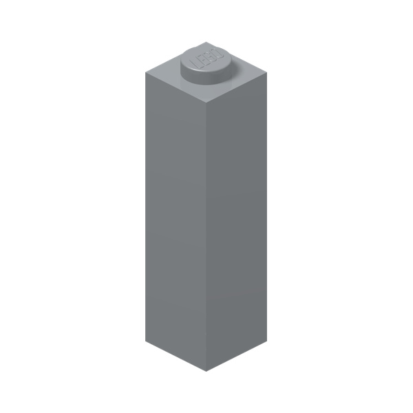 BRICK 1X1X3 · Medium Stone Grey (réf. BrickLink Light Bluish Gray)