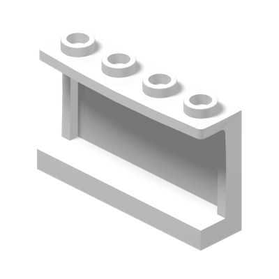WALL ELEMENT 1X4X2 · LEGO 6079140 (réf. BrickLink 14718) · White (réf. BrickLink White)
