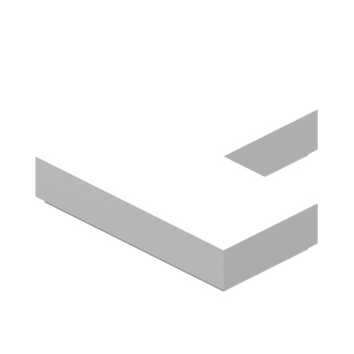 FLAT TILE CORNER 1X2X2 · LEGO 6058329 (réf. BrickLink 14719) · White (réf. BrickLink White)