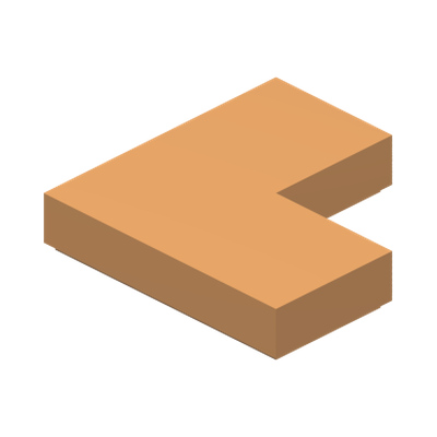 FLAT TILE CORNER 1X2X2 · Medium Nougat (réf. BrickLink Medium Nougat)