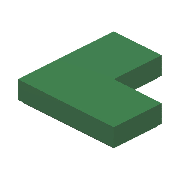 FLAT TILE CORNER 1X2X2 · Dark Green (réf. BrickLink Green)