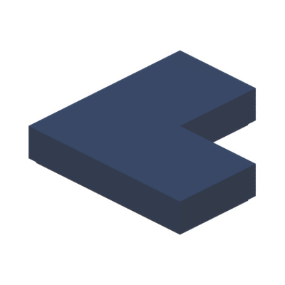 FLAT TILE CORNER 1X2X2 · Earth Blue (réf. BrickLink Dark Blue)