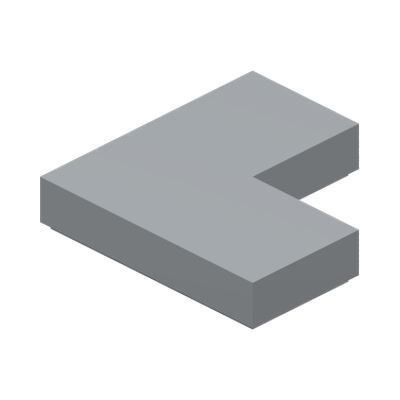 FLAT TILE CORNER 1X2X2 · Medium Stone Grey (réf. BrickLink Light Bluish Gray)