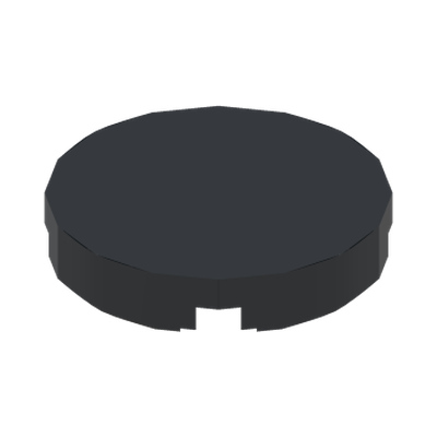 FLAT TILE 2X2, ROUND · Black (réf. BrickLink Black)