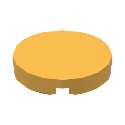 FLAT TILE 2X2, ROUND · Flame Yellowish Orange (réf. BrickLink Bright Light Orange)
