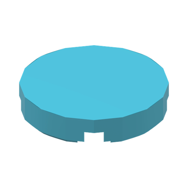 FLAT TILE 2X2, ROUND · Medium Azur (réf. BrickLink Medium Azure)