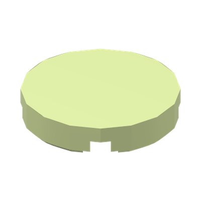 FLAT TILE 2X2, ROUND · Spring Yellowish Green (réf. BrickLink Yellowish Green)