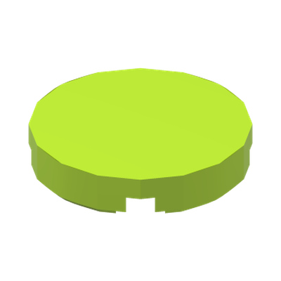 FLAT TILE 2X2, ROUND · Bright Yellowish Green (réf. BrickLink Lime)