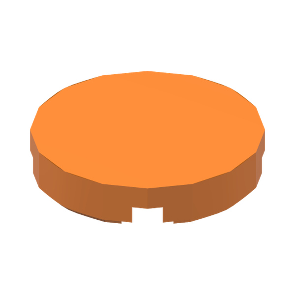 FLAT TILE 2X2, ROUND · Bright Orange (réf. BrickLink Orange)