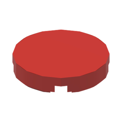 FLAT TILE 2X2, ROUND · Bright Red (réf. BrickLink Red)