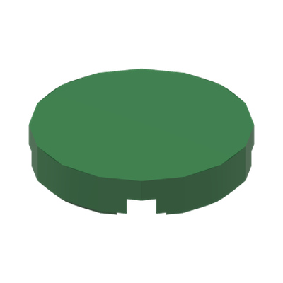 FLAT TILE 2X2, ROUND · Dark Green (réf. BrickLink Green)