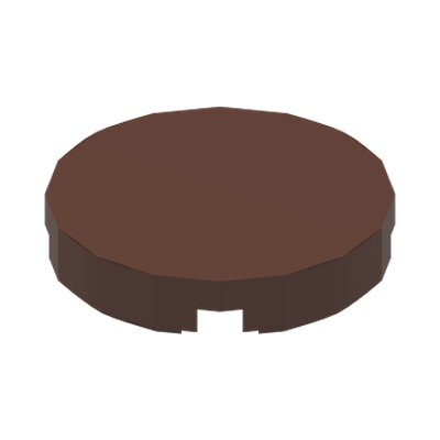 FLAT TILE 2X2, ROUND · Reddish Brown (réf. BrickLink Reddish Brown)