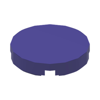 FLAT TILE 2X2, ROUND · Medium Lilac (réf. BrickLink Dark Purple)