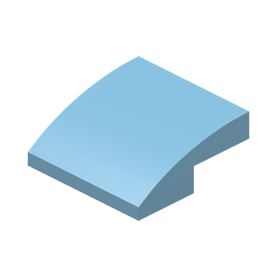 PLATE W. BOW  2X2X2/3 · Light Royal Blue (réf. BrickLink Bright Light Blue)