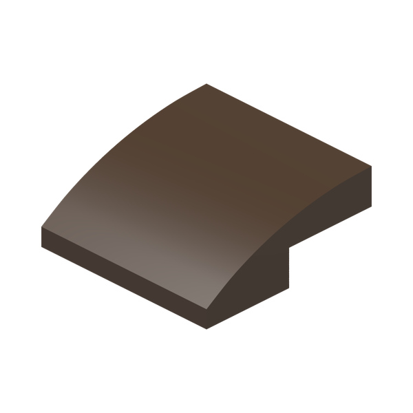 PLATE W. BOW  2X2X2/3 · Dark Brown (réf. BrickLink Dark Brown)