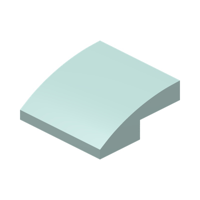 PLATE W. BOW  2X2X2/3 · Aqua (réf. BrickLink Light Aqua)