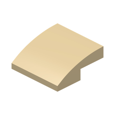 PLATE W. BOW  2X2X2/3 · Brick Yellow (réf. BrickLink Tan)