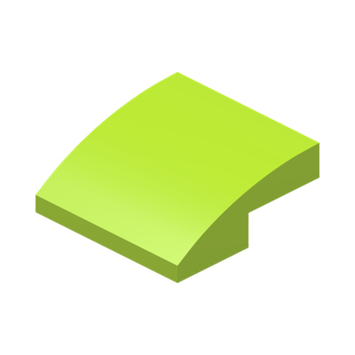 PLATE W. BOW  2X2X2/3 · Bright Yellowish Green (réf. BrickLink Lime)