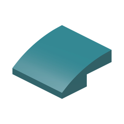 PLATE W. BOW  2X2X2/3 · Bright Bluish Green (réf. BrickLink Dark Turquoise)