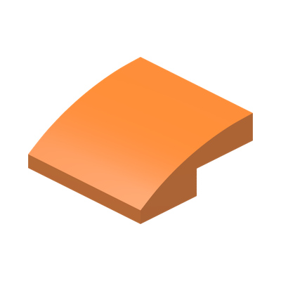 PLATE W. BOW  2X2X2/3 · Bright Orange (réf. BrickLink Orange)