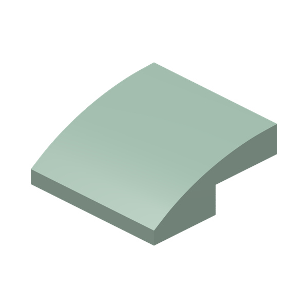 PLATE W. BOW  2X2X2/3 · Sand Green (réf. BrickLink Sand Green)
