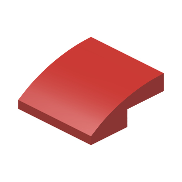 PLATE W. BOW  2X2X2/3 · Bright Red (réf. BrickLink Red)