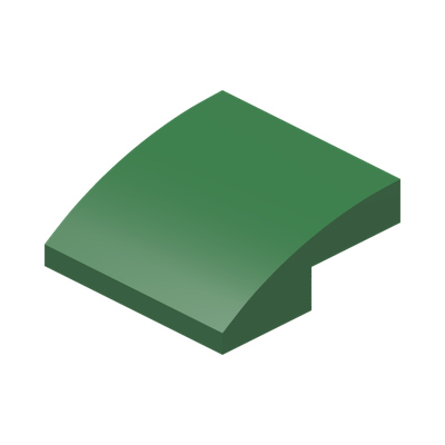 PLATE W. BOW  2X2X2/3 · Dark Green (réf. BrickLink Green)